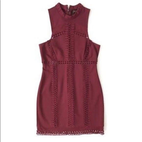 Free People Sky Scraper Mini Dress in Burgundy - Picture 2 of 7